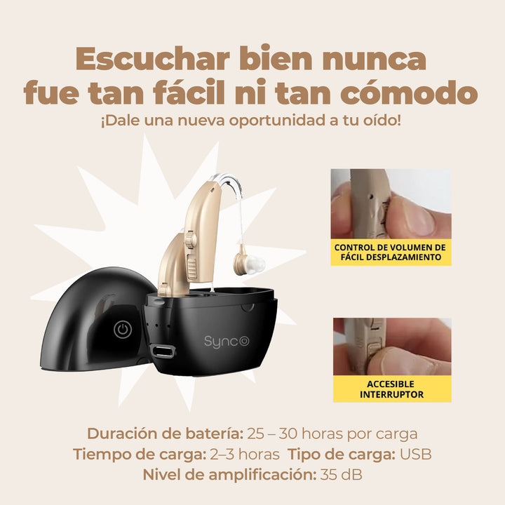 Audífono amplificador recargable + ENVÍO GRATIS!🔥