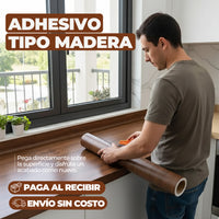Paga 5 Lleva 10 metros de Adhesivo tipo madera + Envío gratis!🔥