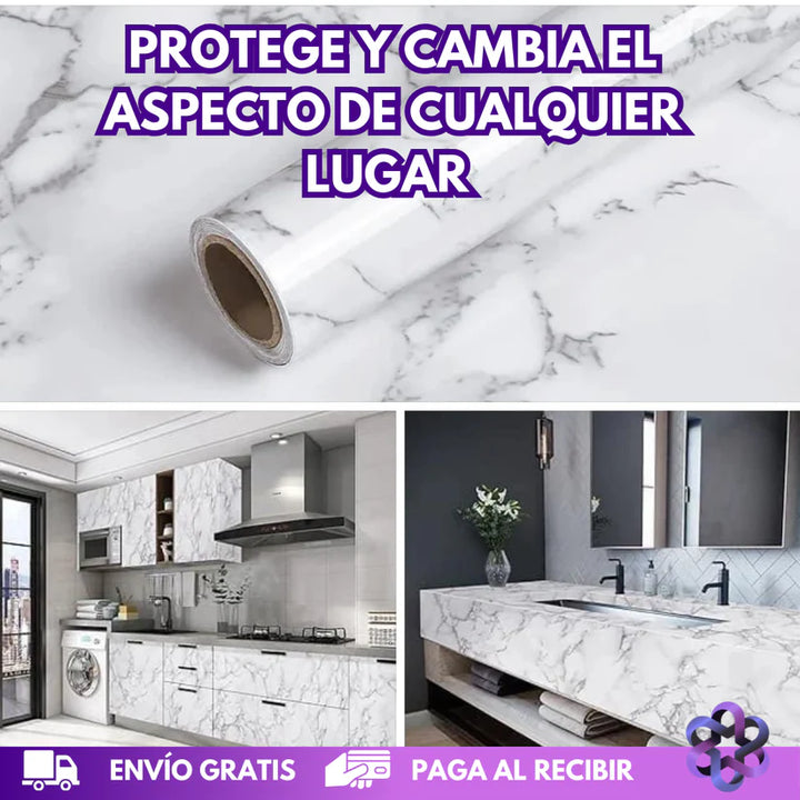 Paga 5 Mt. y lleva 10 metros de Adhesivo marmolizado😱 + ¡ENVÍO GRATIS!🎁